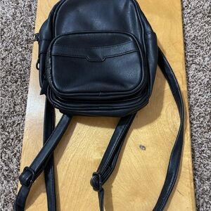 Classic Black Mini Backpack for Men or Women Sleek Everyday Carry